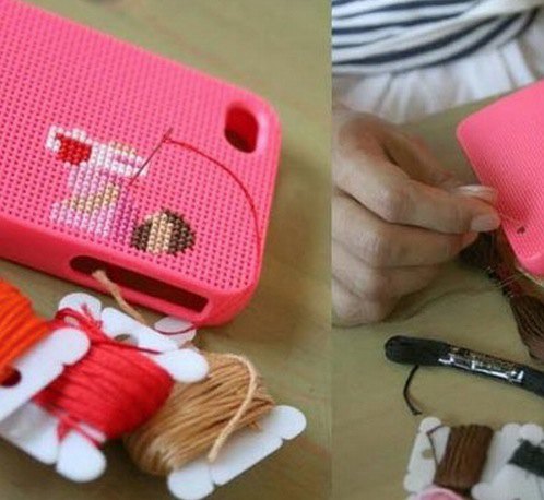 Cross-stitch iPhone 4 case вышиваем крестиком
