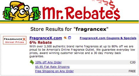 Mr.Rebates возвраты FragranceX