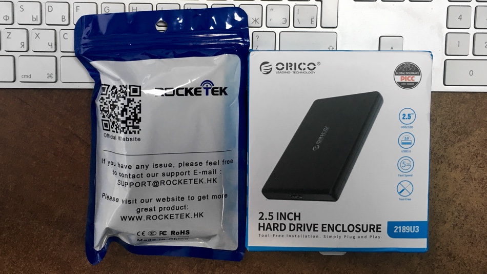 Упаковка Orico vs Rocketek
